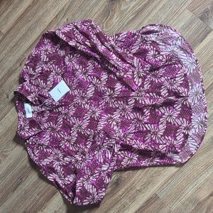 XiRENA Purple Floral Long Sleeve Dress Small